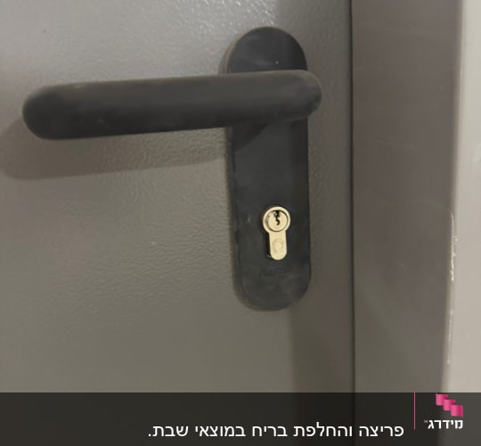 ידית ודלת עם מנעול